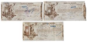 Banco de España. Conjunto de 3 letras de ... 