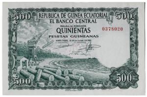 Guinea Ecuatorial. 1969. Banco Central. 500 ... 