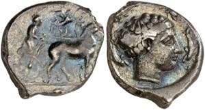 (410-405 BC). Sicily. Panormos. Tetradrachm. ... 