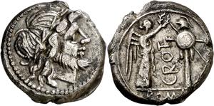 (hacia 211-208 a.C.). Anónima. Victoriato. ... 