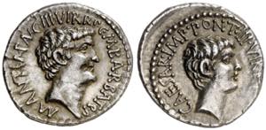 (41 a.C.). Marco Antonio y Octavio. Denario. ... 