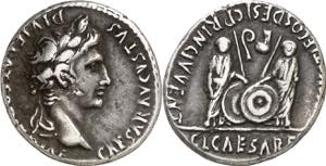 (2 a.C.-4 d.C.). Octavio Augusto. Denario. ... 