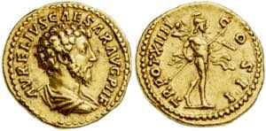 (159-160 d.C.). Marco Aurelio. Áureo. ... 