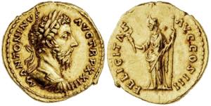 (168-169 d.C.). Marco Aurelio. Áureo. ... 