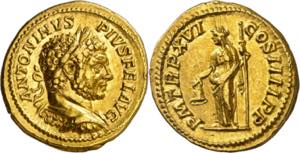 (213 d.C.). Caracalla. Áureo. (Spink 6709) ... 