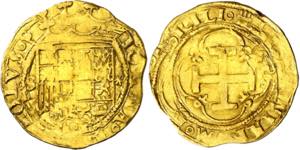 Juana y Carlos. Sevilla. 1 escudo. (AC. ... 