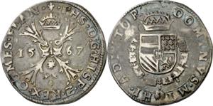 1567. Felipe II. Brujas. 1 escudo borgoña. ... 