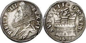 1618. Felipe III. Nápoles. FC/C. 15 granos. ... 