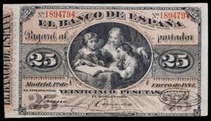 1884. 25 pesetas. (Ed. 282) (Pick 24). 1 de ... 