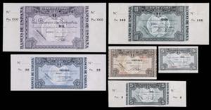 1937. Bilbao. 5 (dos), 25, 50, 100 y 1000 ... 