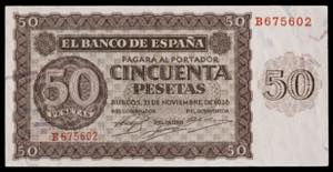 1936. Burgos. 50 pesetas. (Ed. 420a) (Pick ... 