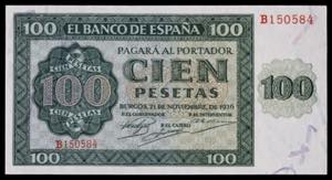 1936. Burgos. 100 pesetas. (Ed. 421a) (Pick ... 