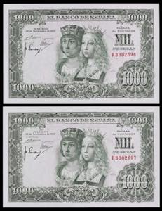 1957. 1000 pesetas. (Ed. 469b) (Pick 149a). ... 