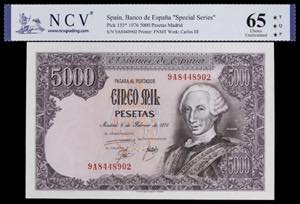 1976. 5000 pesetas. (Ed. 475b) (Pick 155*). ... 