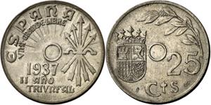 1937. Franco. Viena. SVV. 25 céntimos. (AC. ... 