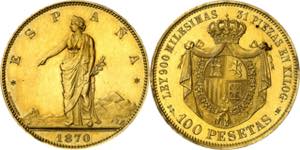 1870*1870. Gobierno Provisional. SDM. 100 ... 