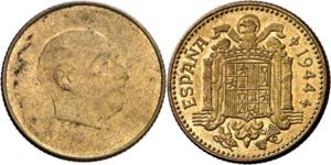 1944. Franco. 1 peseta. (AC. 44.1). Prueba ... 