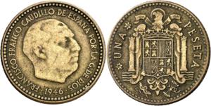 1946*1948. Franco. 1 peseta. (AC. 45). Tipo ... 
