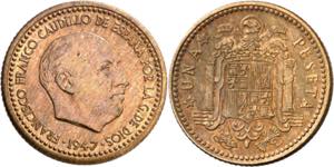 1947*1949. Franco. 1 peseta. (AC. 47). ... 