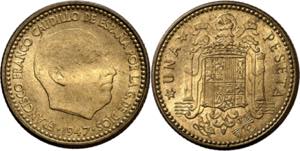 1947*1949. Franco. 1 peseta. (AC. 48). ... 