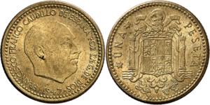 1947*1950. Franco. 1 peseta. (AC. 50). Rara ... 