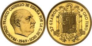 1949. Franco. Medalla. Oro. 30,31 g. Ø32 ... 