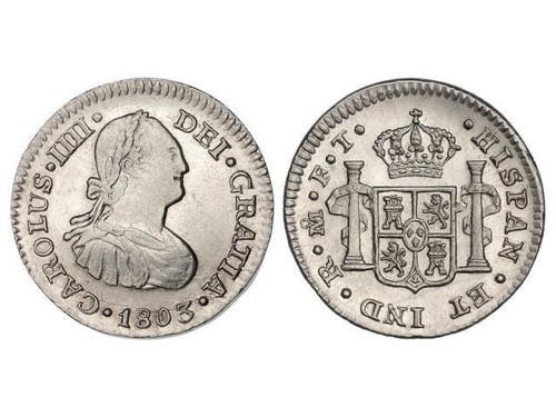 Charles IV - 1/2 Real. 1803. ... 