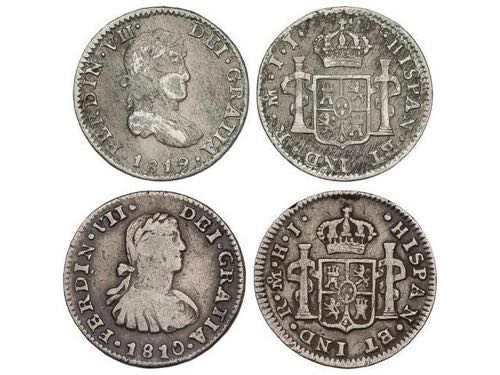 Ferdinand VII - Lote 2 monedas 1/2 ... 