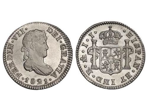 Ferdinand VII - 1/2 Real. 1821. ... 