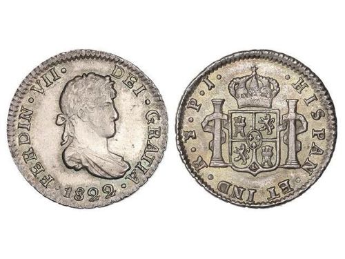 Ferdinand VII - 1/2 Real. 1822. ... 