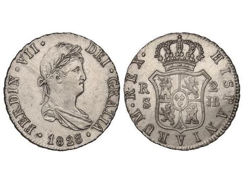 Ferdinand VII - 2 Reales. 1828/7. ... 