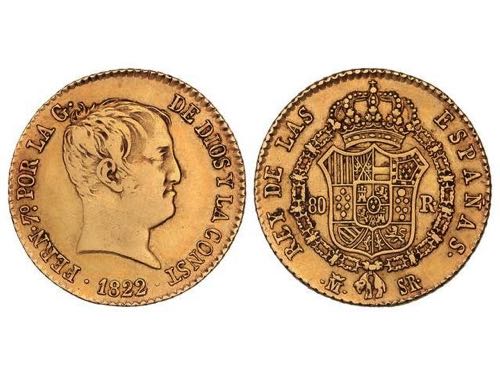 Ferdinand VII - 80 Reales. 1822. ... 