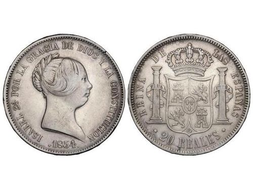 Elisabeth II - 20 Reales. 1854. ... 
