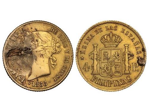 Elisabeth II - 4 Pesos. 1866/5. ... 