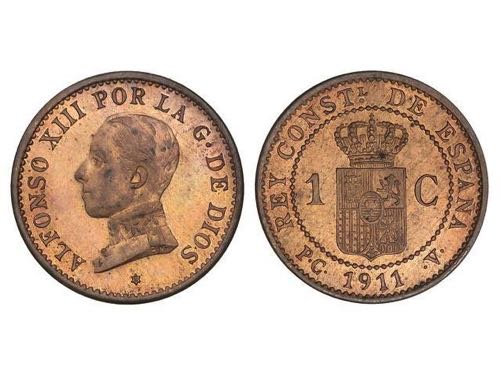 1 Céntimo. 1911 (*1). P.C.-V. ... 