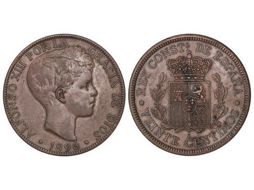 20 Céntimos. 1896-L. LONDRES. ... 