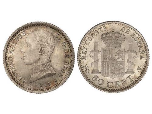 50 Céntimos. 1910 (*1-0). P.C.-V. ... 