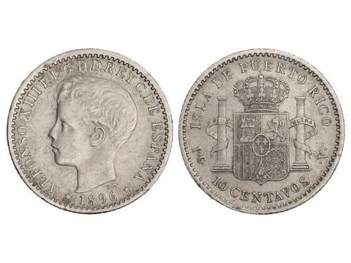 10 Centavos de Peso. 1896. PUERTO ... 