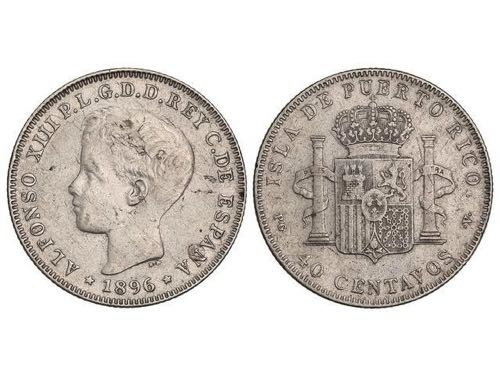 40 Centavos de Peso. 1896. PUERTO ... 