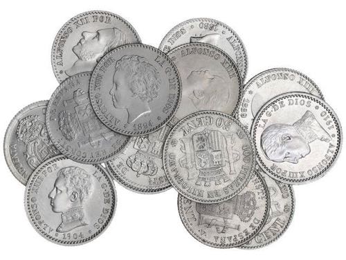Lote 14 monedas 50 Céntimos. 1869 ... 