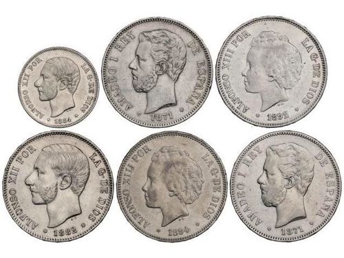 Lote 6 monedas 2 y 5 Pesetas (5). ... 