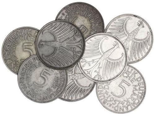 Germany - Lote 8 monedas 5 Marcos. ... 