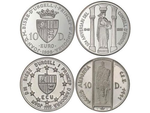 Andorra - Lote 2 monedas 10 ... 