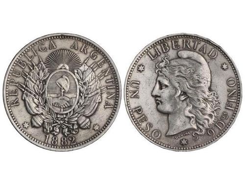 Argentina - Peso. 1882. 24,92 grs. ... 