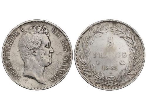 France - 5 Francos. 1831-B. LUIS ... 
