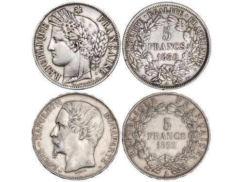 France - Lote 2 monedas 5 Francos. ... 