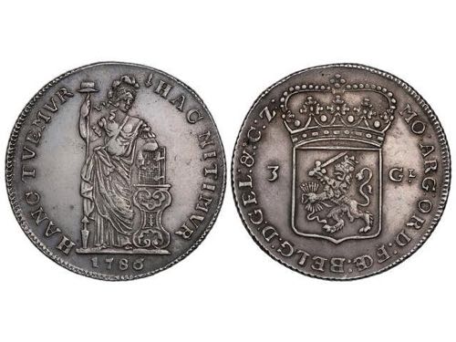 Netherlands - 3 Gulden. 1786. ... 