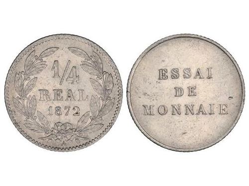 Honduras - Prueba 1/4 Real. 1872. ... 