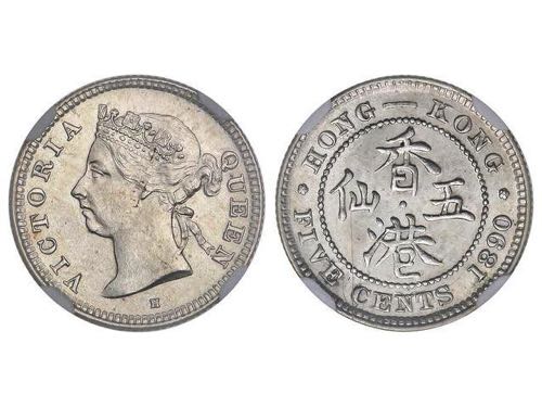 Hong Kong - 5 Centavos. 1890H. ... 