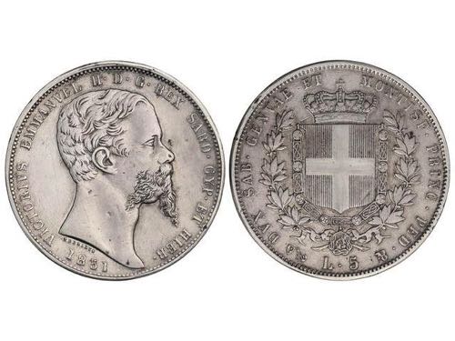 Italian States - 5 Liras. 1851-P. ... 